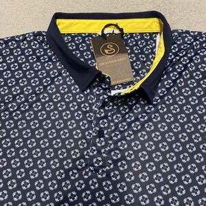 Swannies Golf Polo Mens 2XL Geometric Performance‎ Harris All Over Print NEW